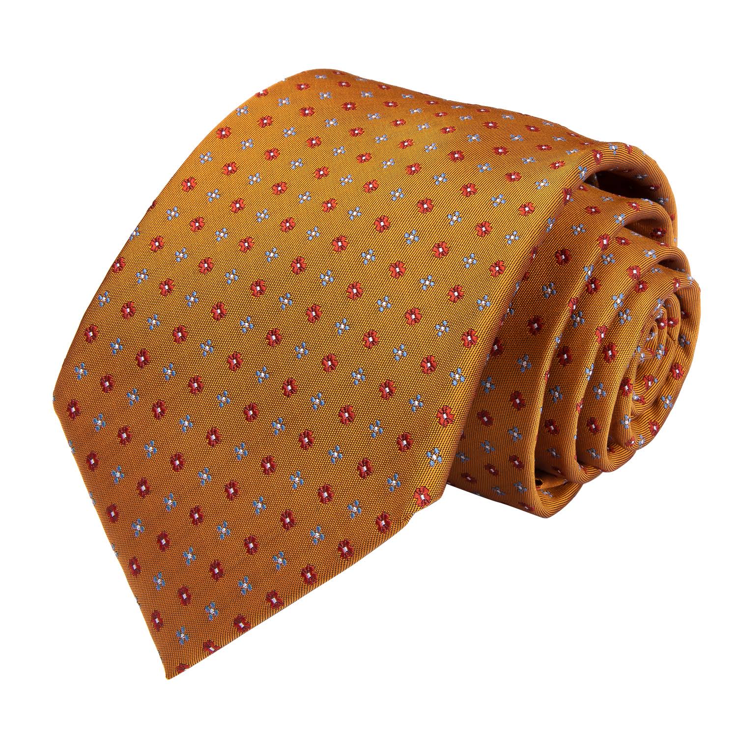 Mustard Silk Ties Set With Handkerchief Cufflinks Ivan Troy