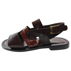 Noah Brown Men's Leather Italian Sandals Shoes