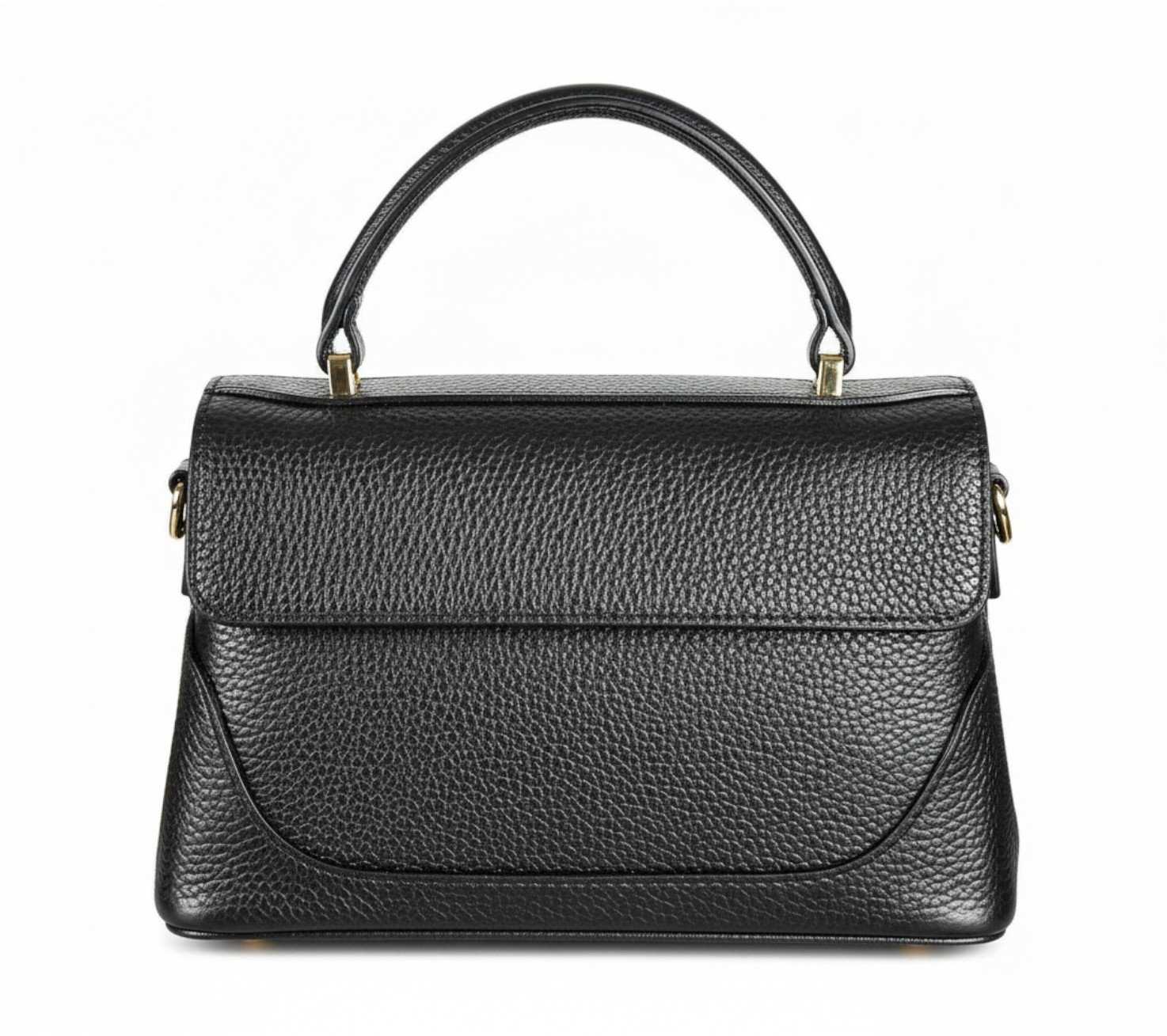 Ivan_Troy_Aby_Black_01 Aby Black Italian Leather Handbag – Elegant Top Handle & Shoulder Bag for Women | Luxury Designer Purse - Image 1