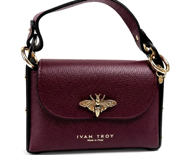 Butterfly Women's Bordeaux Italian Leather Handbag