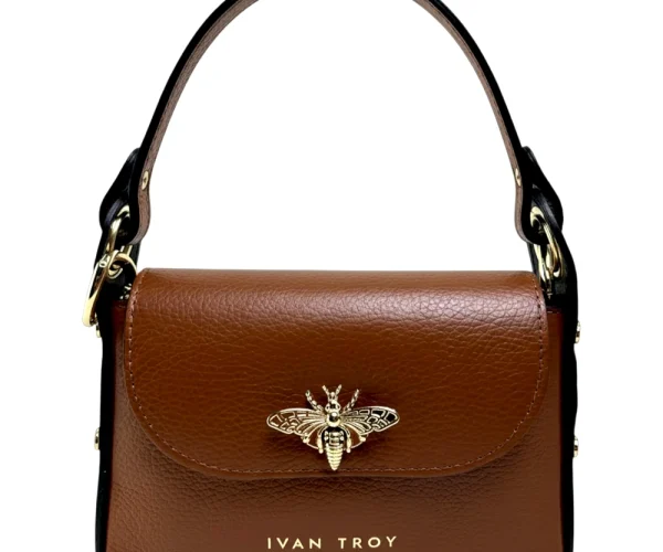 Butterfly Women's Brown Italian Leather Handbag